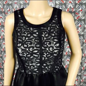 Eric and Lani Black Lace Cocktail Dress Small